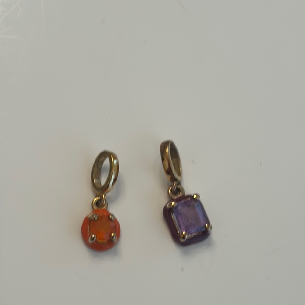 Tous Gold and Purple Earrings with Amethyst Stones